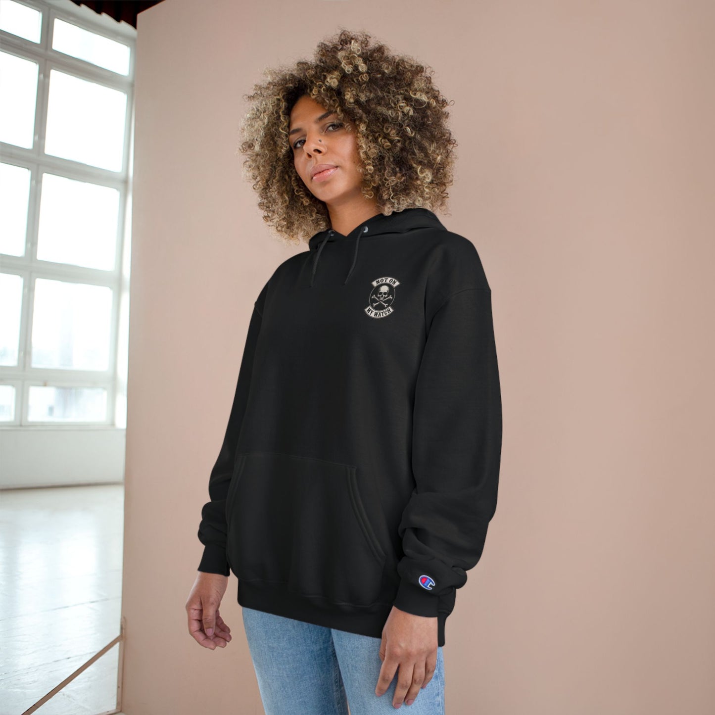 Champion Hoodie — Vintage Not On My Watch Logo Pullover