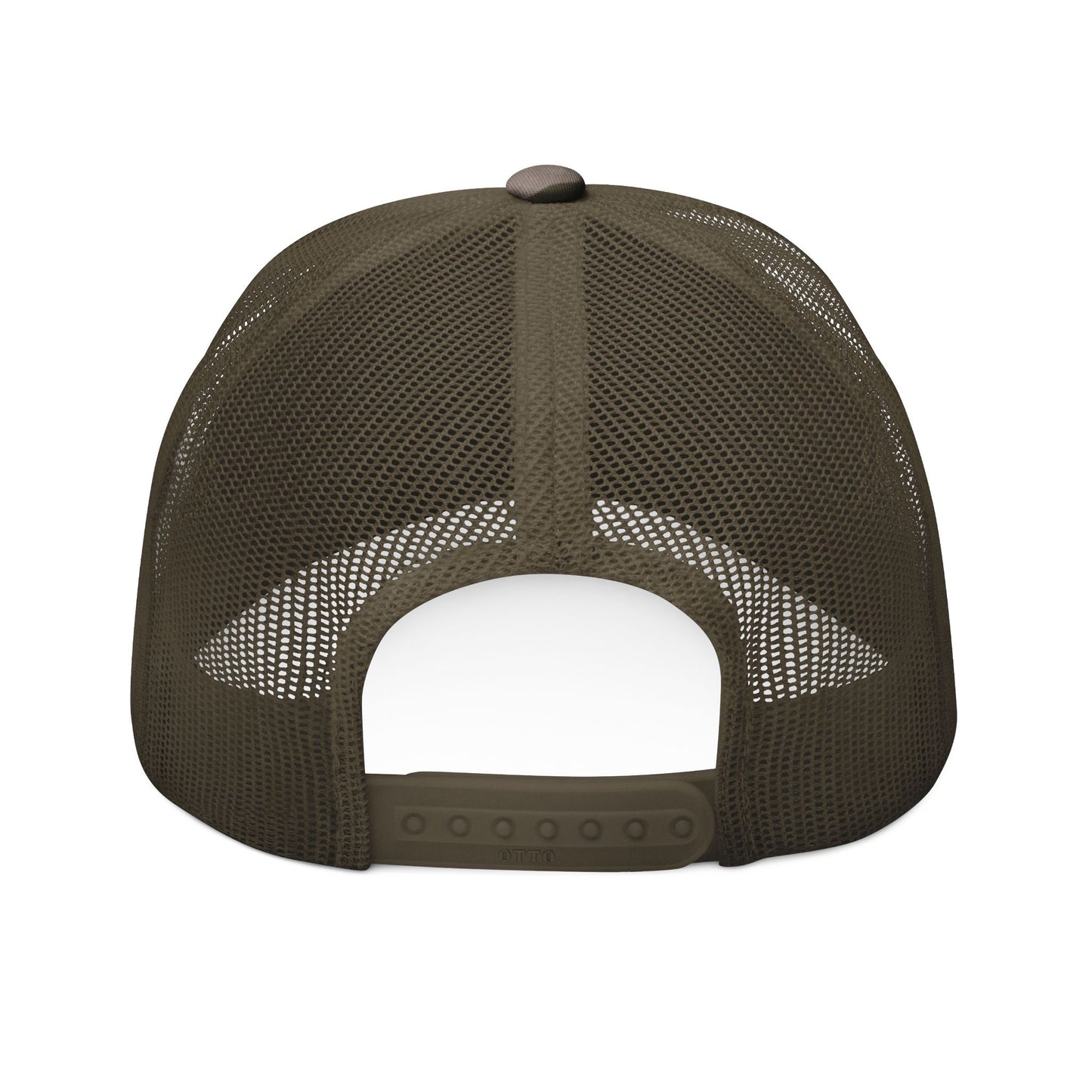 Not On My Watch Camo Trucker Hat — Embroidered Mesh Back Cap