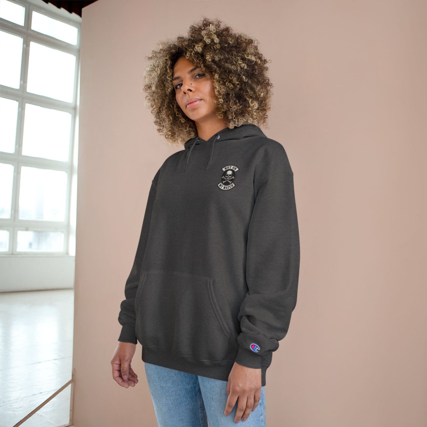 Champion Hoodie — Vintage Not On My Watch Logo Pullover