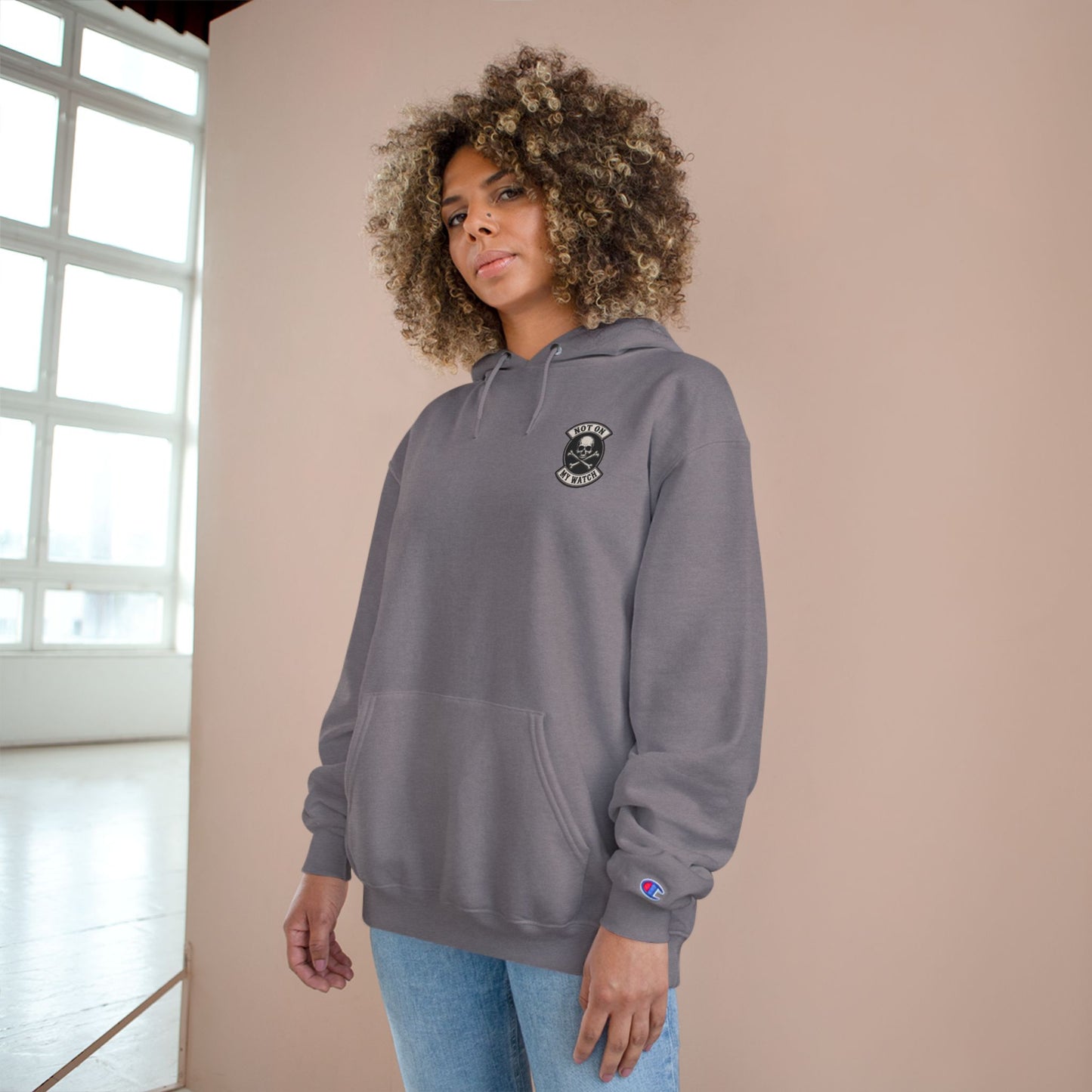 Champion Hoodie — Vintage Not On My Watch Logo Pullover