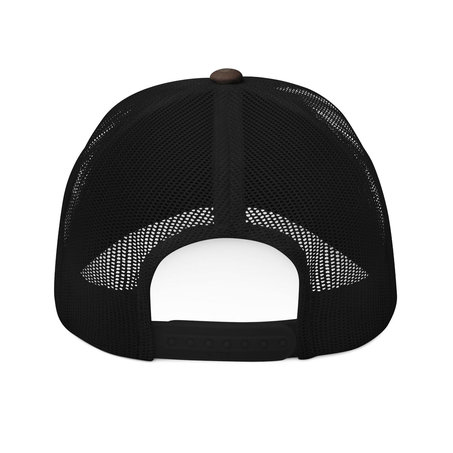Not On My Watch Camo Trucker Hat — Embroidered Mesh Back Cap